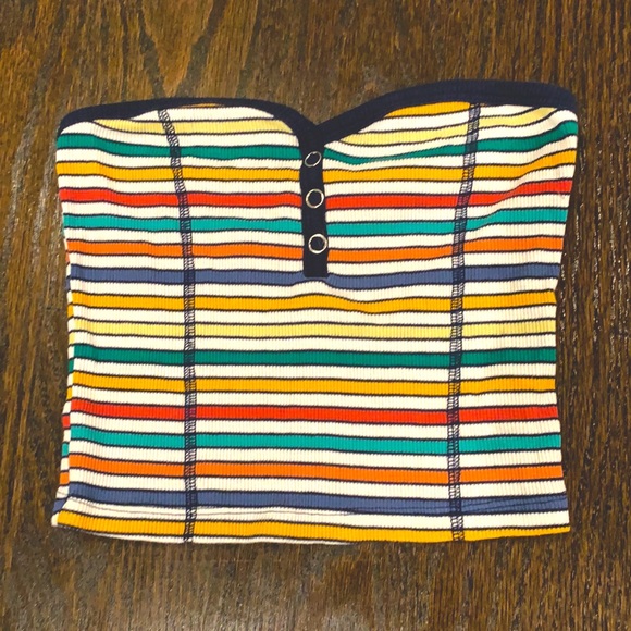 Me to We Tops - Pacsun Me-to-We cropped multicolored tube top